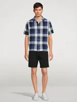 Carsten Cotton And Linen Shirt Check Print