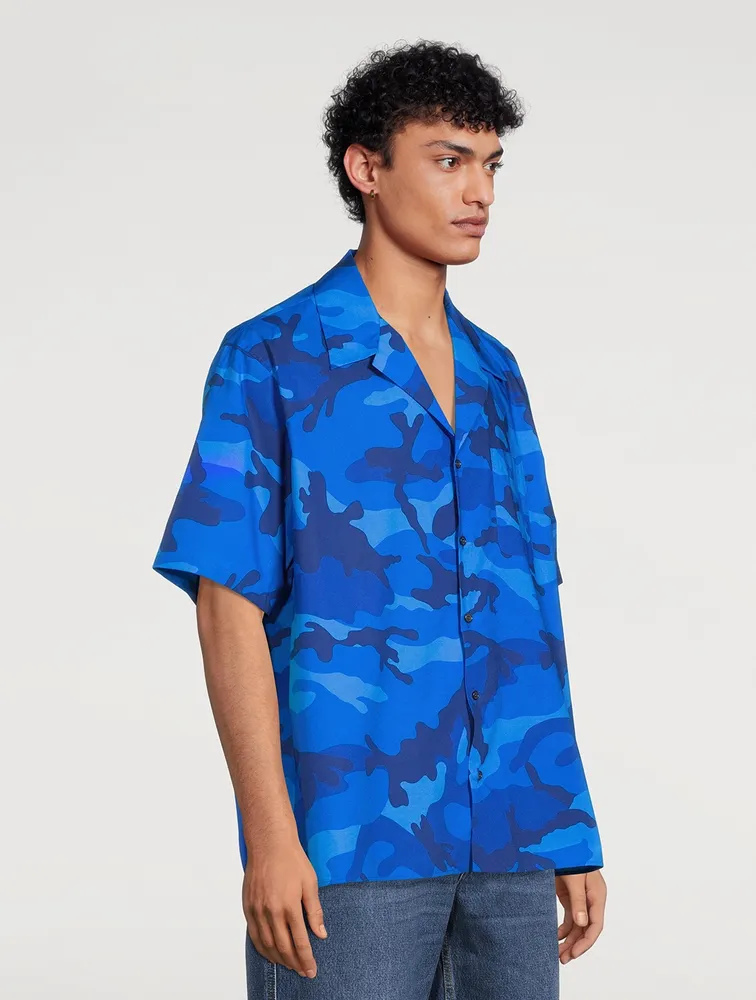 Short-Sleeve Shirt Camo Print