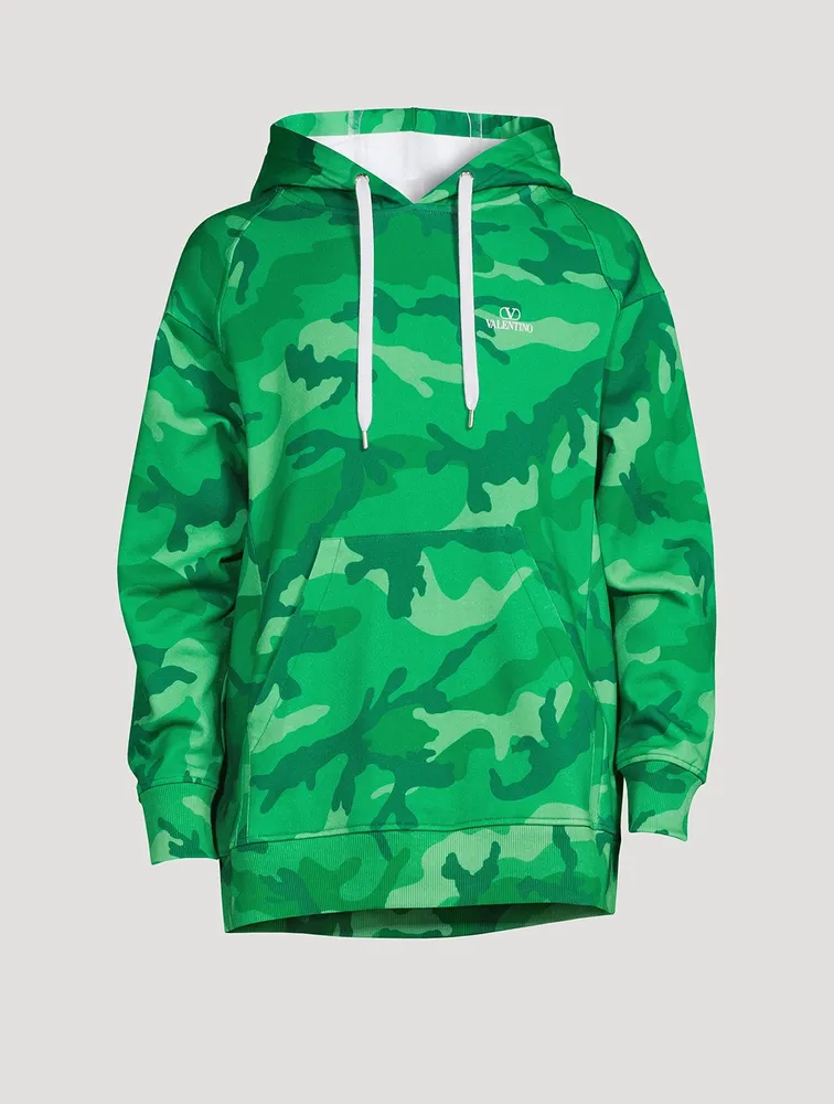 Cotton Hoodie Camo Print