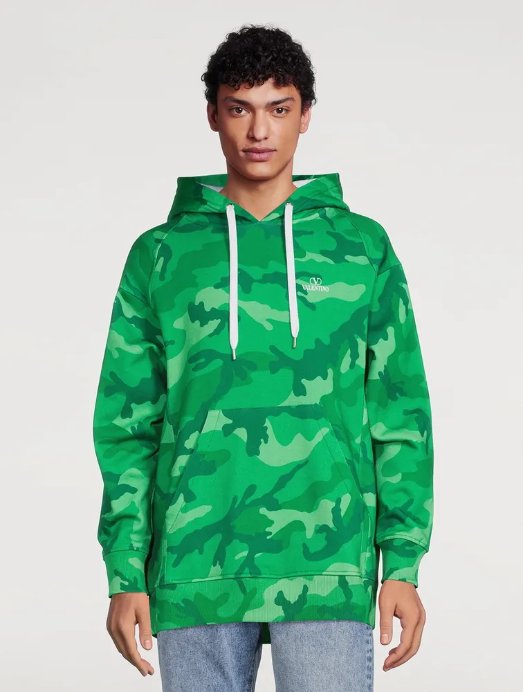 Cotton Hoodie Camo Print