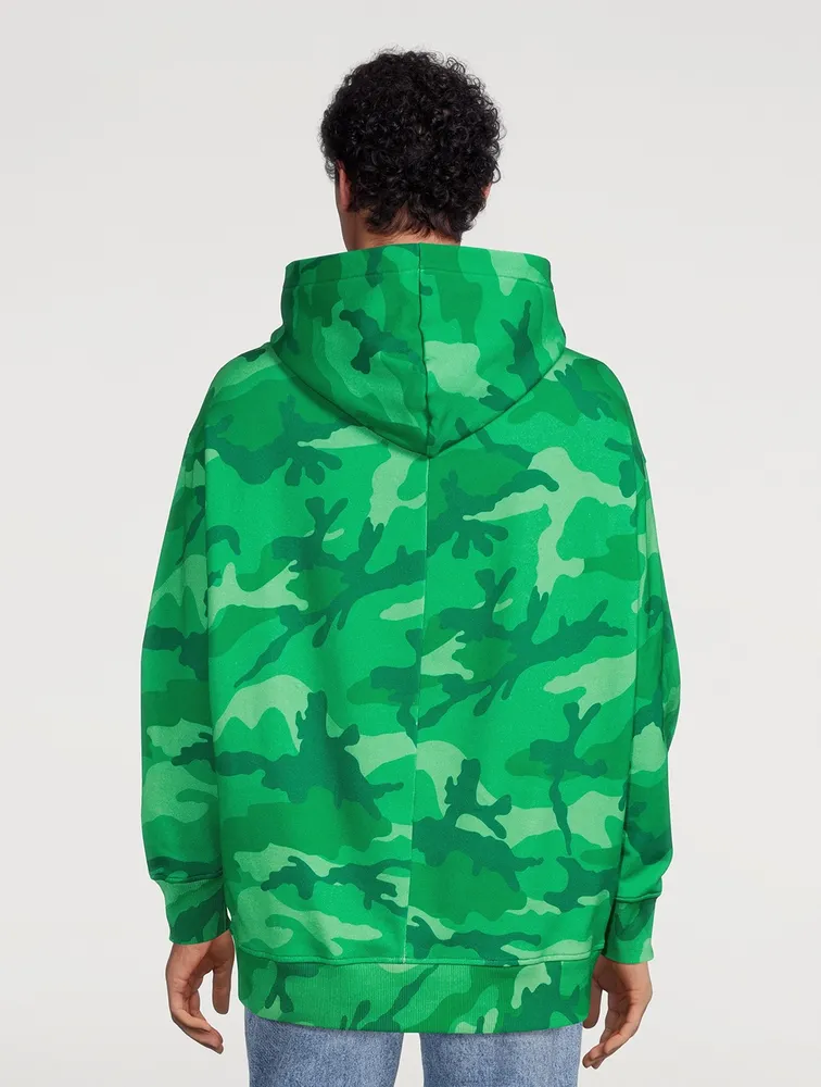 Cotton Hoodie Camo Print