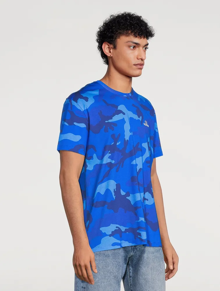 Cotton T-Shirt In Camouflage Print