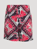 Silk Shorts In Archive Manifesto Bandana Print