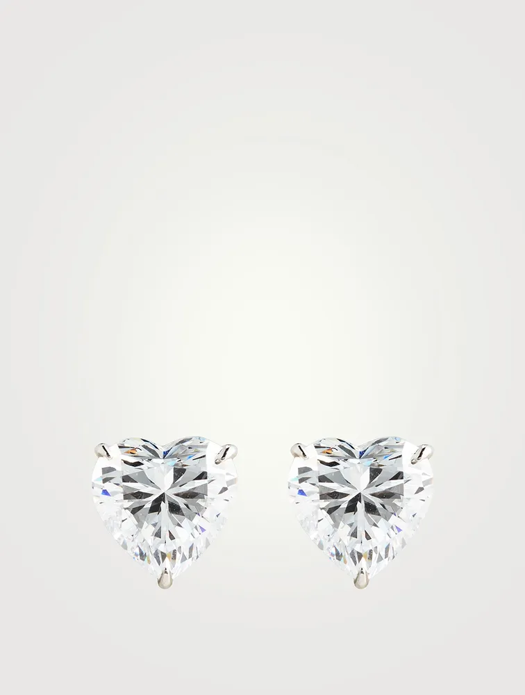 Camden 9K White Gold Heart Stud Earrings