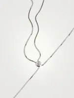 Cassidy 9K White Gold Line Necklace