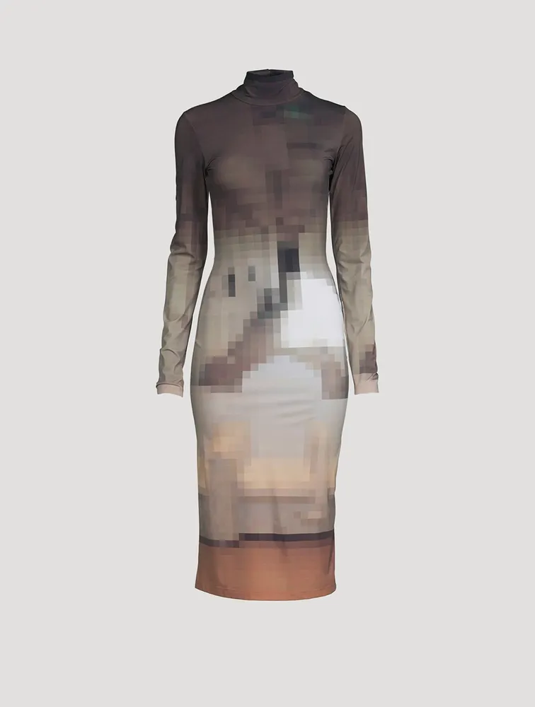 Pixelated Midi Dress