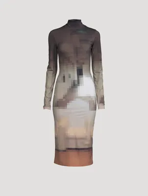 Pixelated Midi Dress