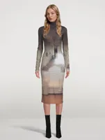 Pixelated Midi Dress