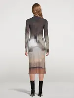 Pixelated Midi Dress