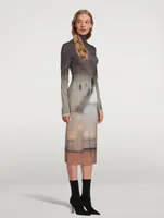 Pixelated Midi Dress