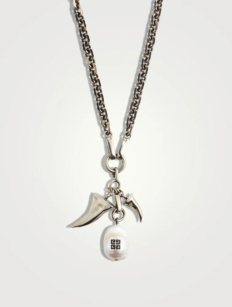 Horn Necklace With Pearl