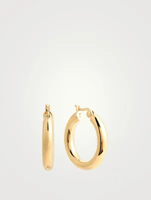 Thick Classic Gold-Plated Sterling Silver Hoop Earrings