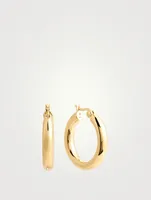 Thick Classic Gold-Plated Sterling Silver Hoop Earrings