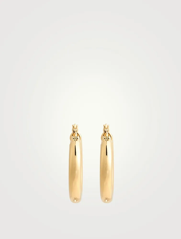 Thick Classic Gold-Plated Sterling Silver Hoop Earrings