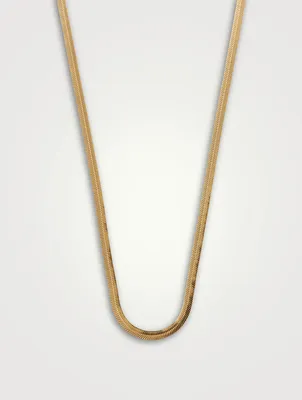 Gold-Plated Sterling Silver Herringbone Chain Necklace