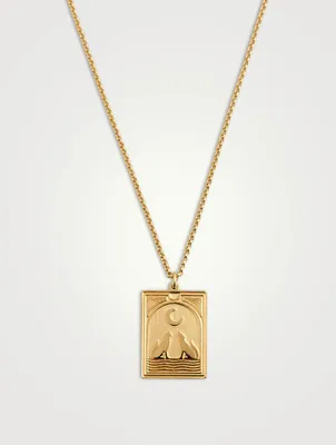Tarot Moon Gold-Plated Sterling Silver  Pendant Necklace