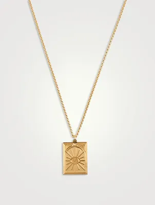 Tarot Sun Gold-Plated Sterling Silver Pendant Necklace