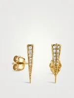 14K Gold Spike Earring With Diamonds