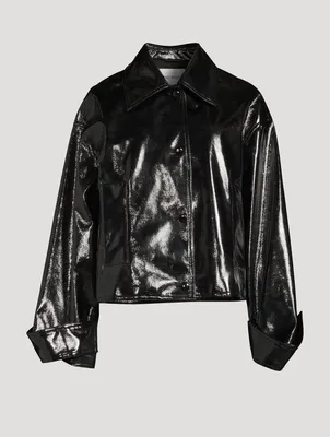 Charleen Faux Patent Leather Jacket