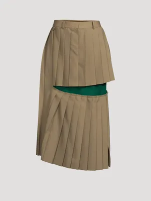 Suiting x Chiffon Midi Skirt