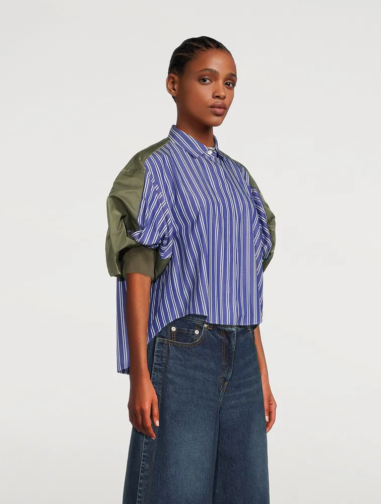 Nylon Twill Mix Shirt