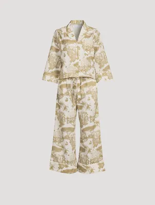 Boxy Shirt Pajama Set Loxodonta Print