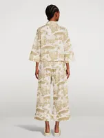 Boxy Shirt Pajama Set Loxodonta Print