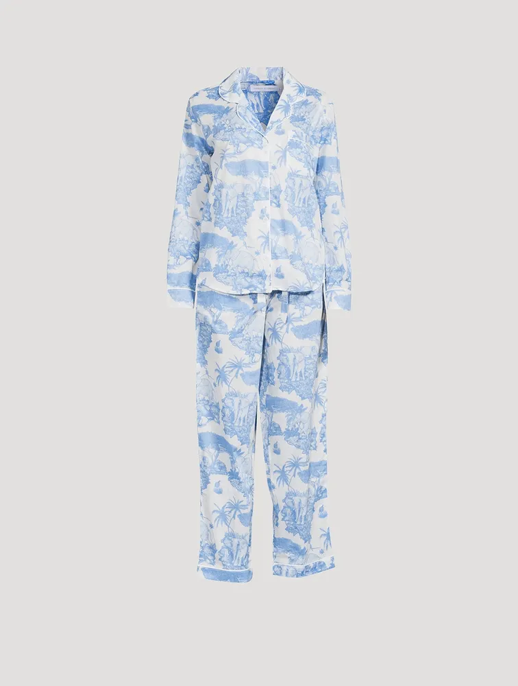 Long Cotton Pajama Set Loxodonta Print