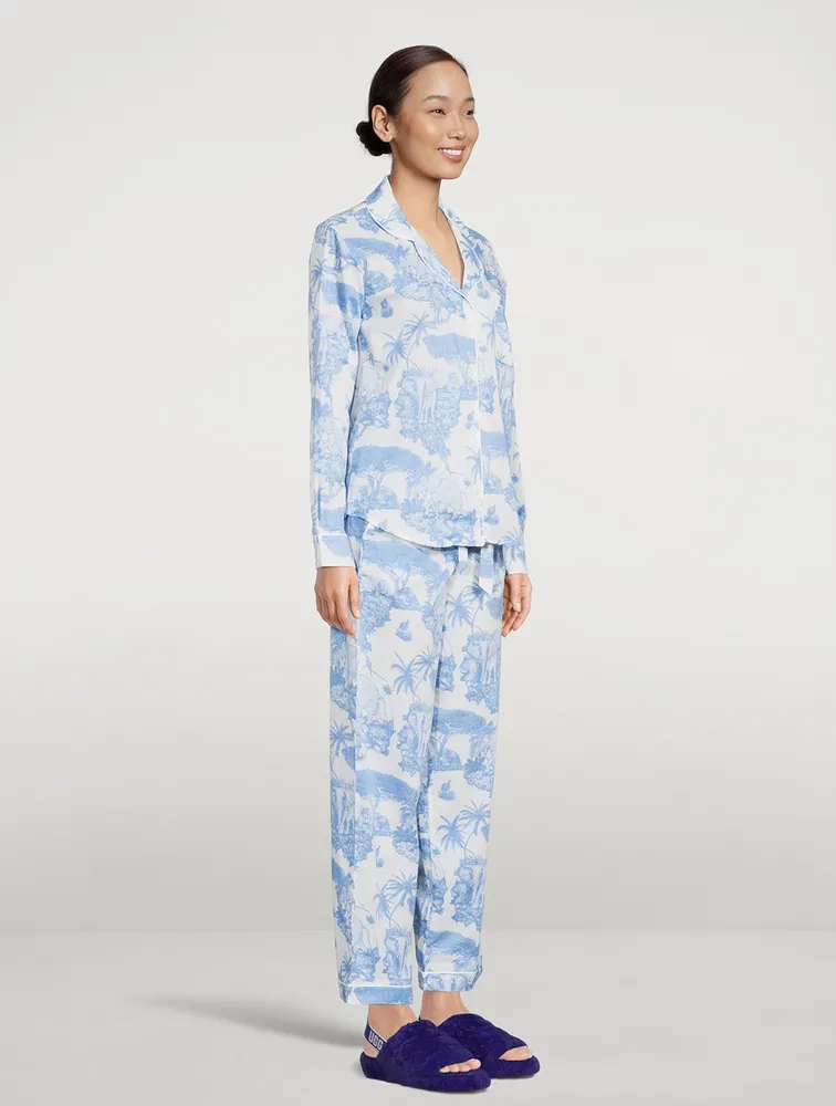 Long Cotton Pajama Set Loxodonta Print