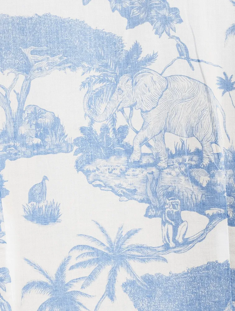 Long Cotton Pajama Set Loxodonta Print