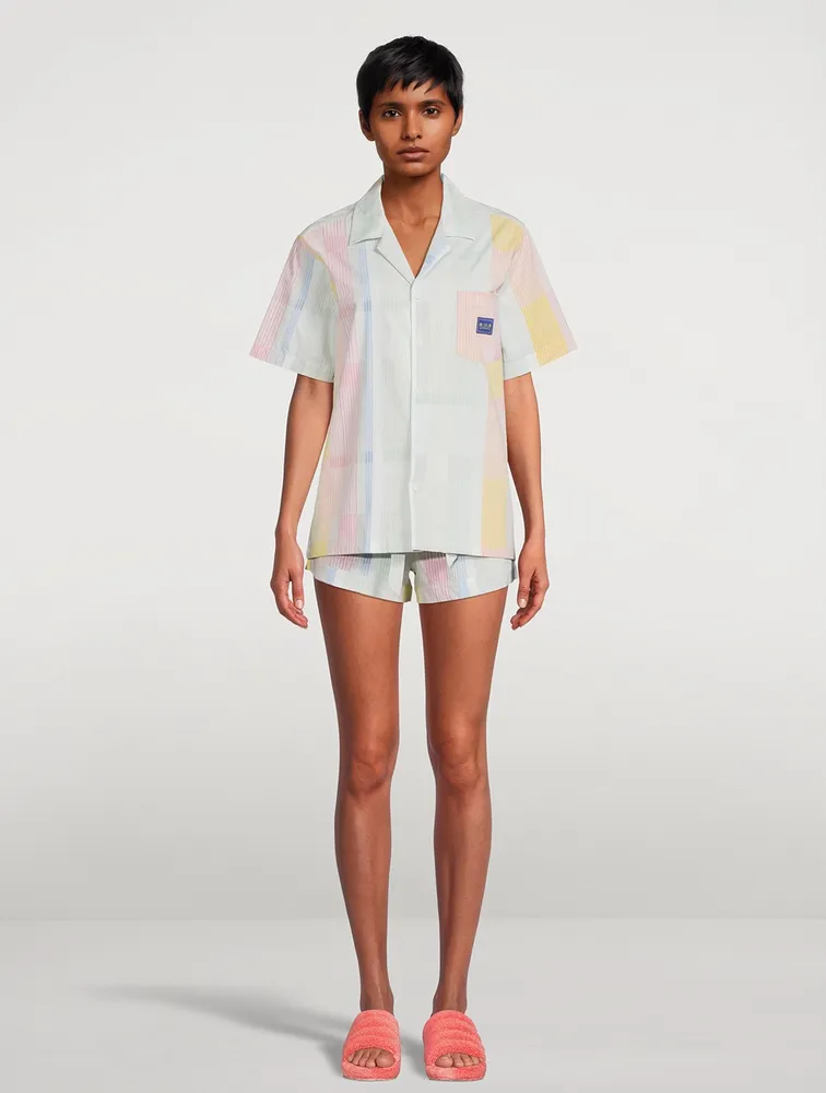 Cuban Seersucker Pajama Set Pessoa Print