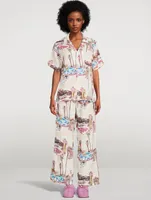 Cuban Long Linen Pajama Set The Good Life Print