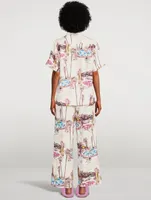 Cuban Long Linen Pajama Set The Good Life Print