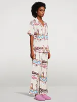 Cuban Long Linen Pajama Set The Good Life Print