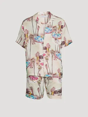 Cuban Long Linen Pajama Set The Good Life Print