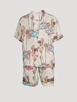 Cuban Long Linen Pajama Set The Good Life Print