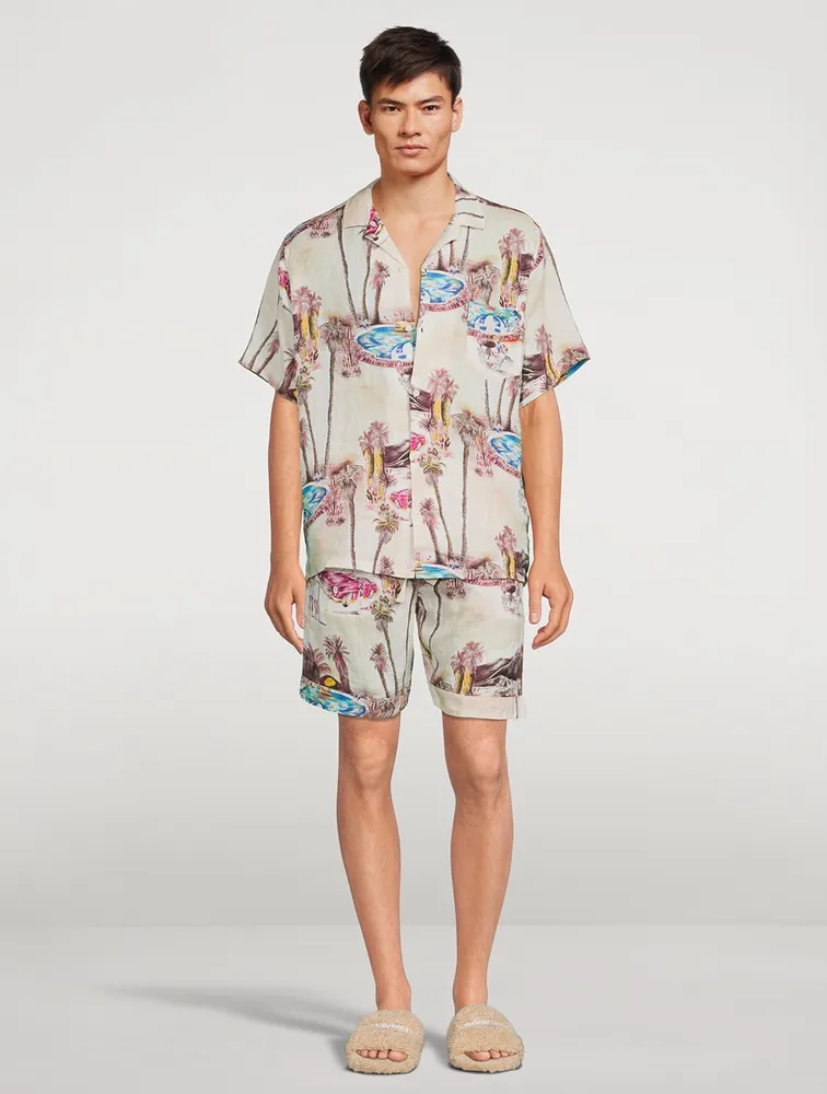 Cuban Long Linen Pajama Set The Good Life Print