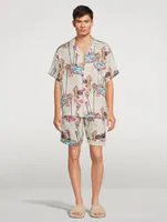 Cuban Long Linen Pajama Set The Good Life Print