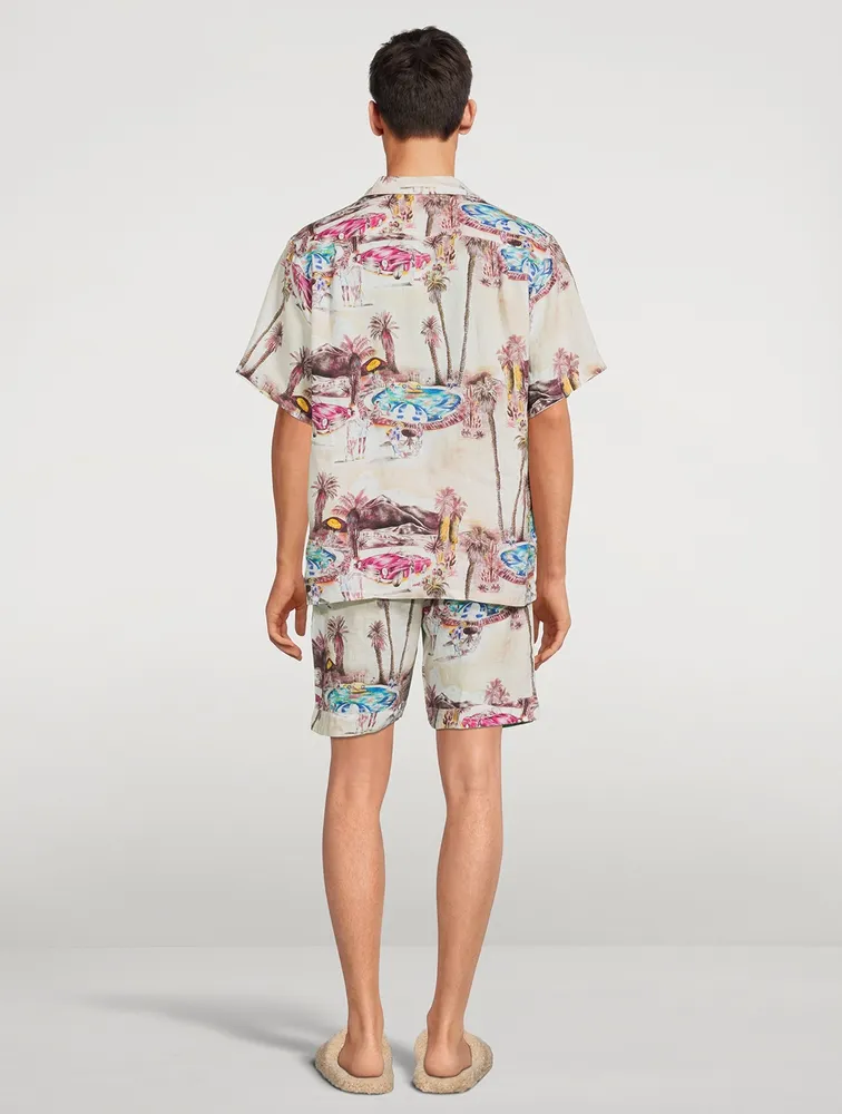 Cuban Long Linen Pajama Set The Good Life Print