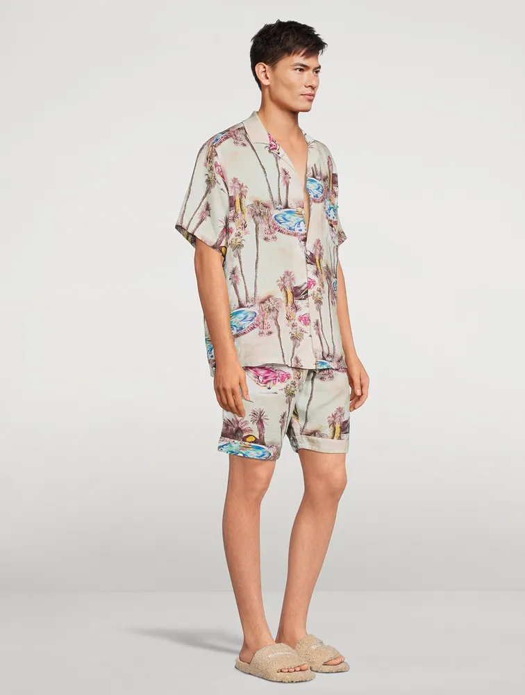 Cuban Long Linen Pajama Set The Good Life Print