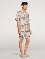 Cuban Long Linen Pajama Set The Good Life Print