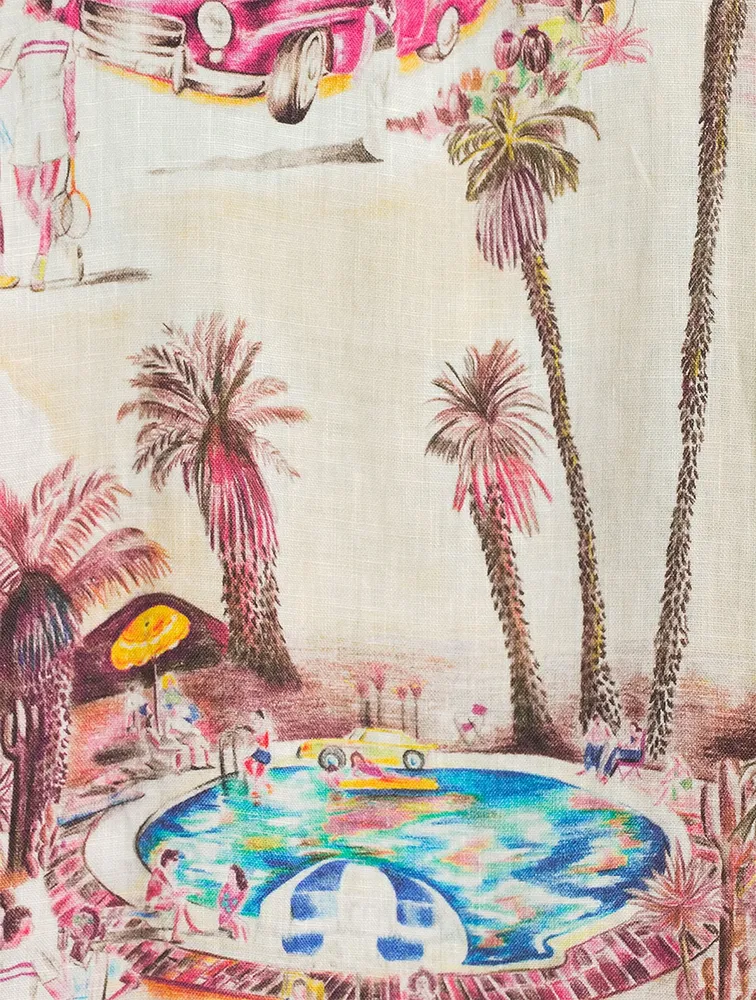 Cuban Long Linen Pajama Set The Good Life Print