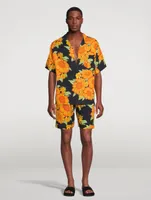 Cuban Linen Pajama Set Tithonia Print