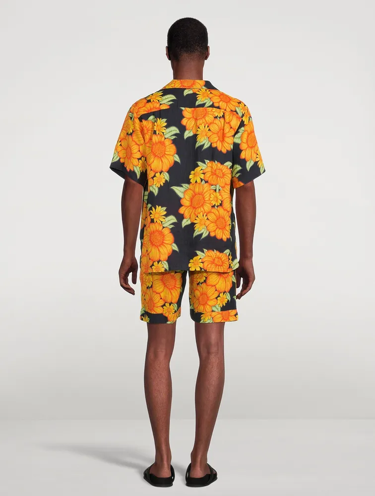 Cuban Linen Pajama Set Tithonia Print
