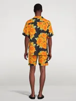 Cuban Linen Pajama Set Tithonia Print