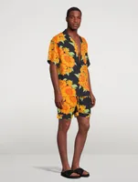 Cuban Linen Pajama Set Tithonia Print