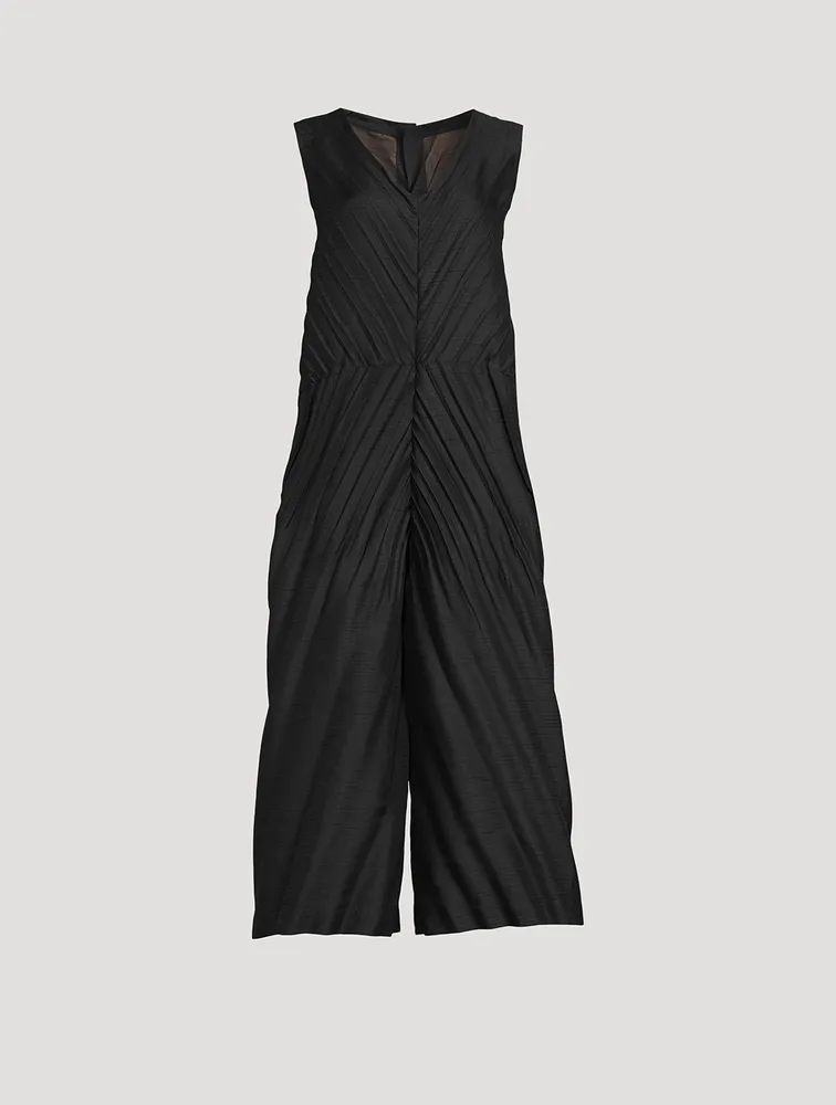 Herringbone Pleats Jumpsuit