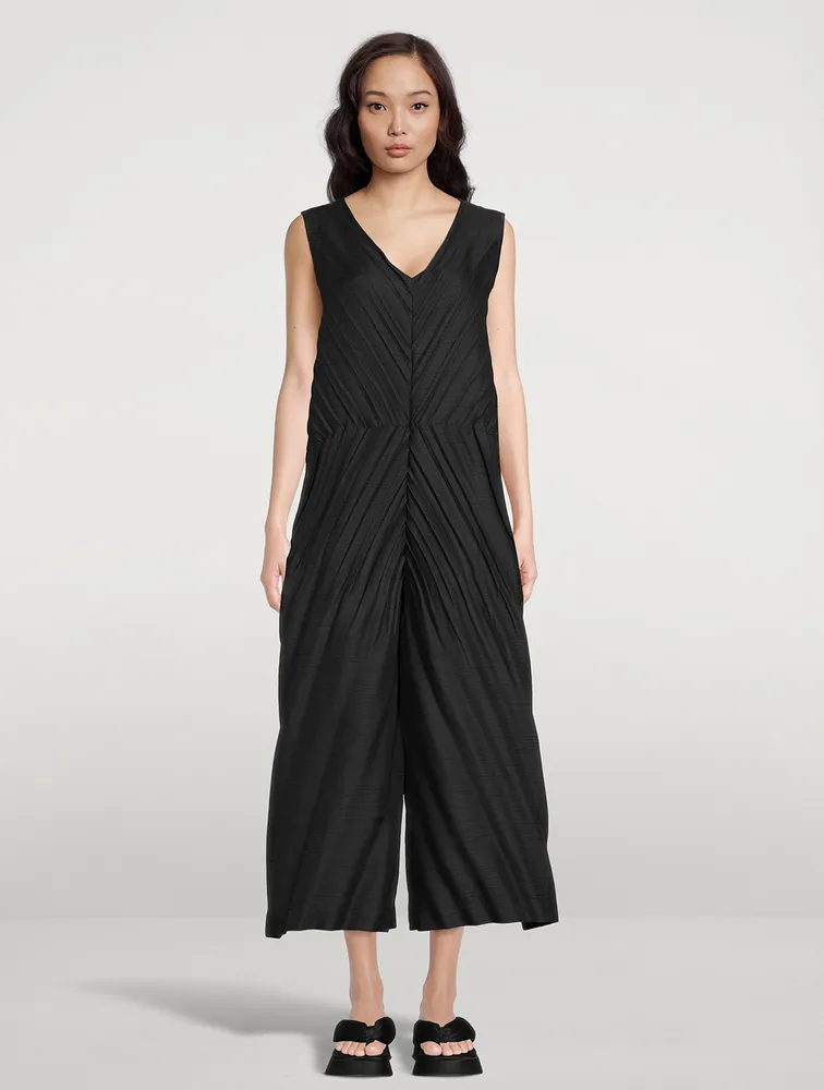 Herringbone Pleats Jumpsuit