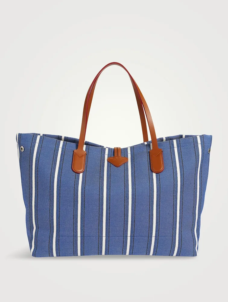 Large Roseau Shoulder Bag In Stripe Print