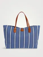 Large Roseau Shoulder Bag In Stripe Print